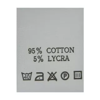 Состав и уход 95% COTTON 5% LYCRA 200 шт